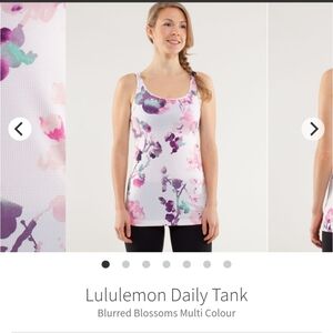 Lululemon Daily Tank Floral Print Blurred Blossoms